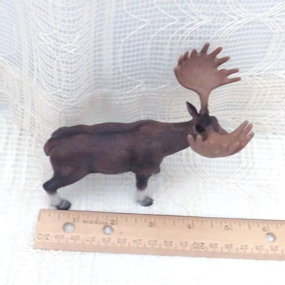 MOJO Bull Moose w/ Antlers Plastic Animal Wildlife Figure 2013 Toy Collectible - Picture 7 of 8